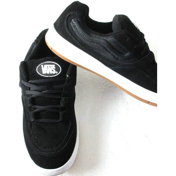 Vans Men's Speed Ls Black True White Suede Mesh Skate Shoes sizes NIB - Picture 4 of 5